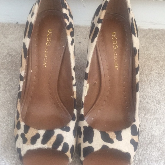 Bcbg leopard open toe pumps 3inch heel - Picture 5 of 5
